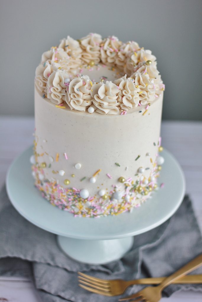 White Cake with Vanilla Buttercream - Baking with Blondie