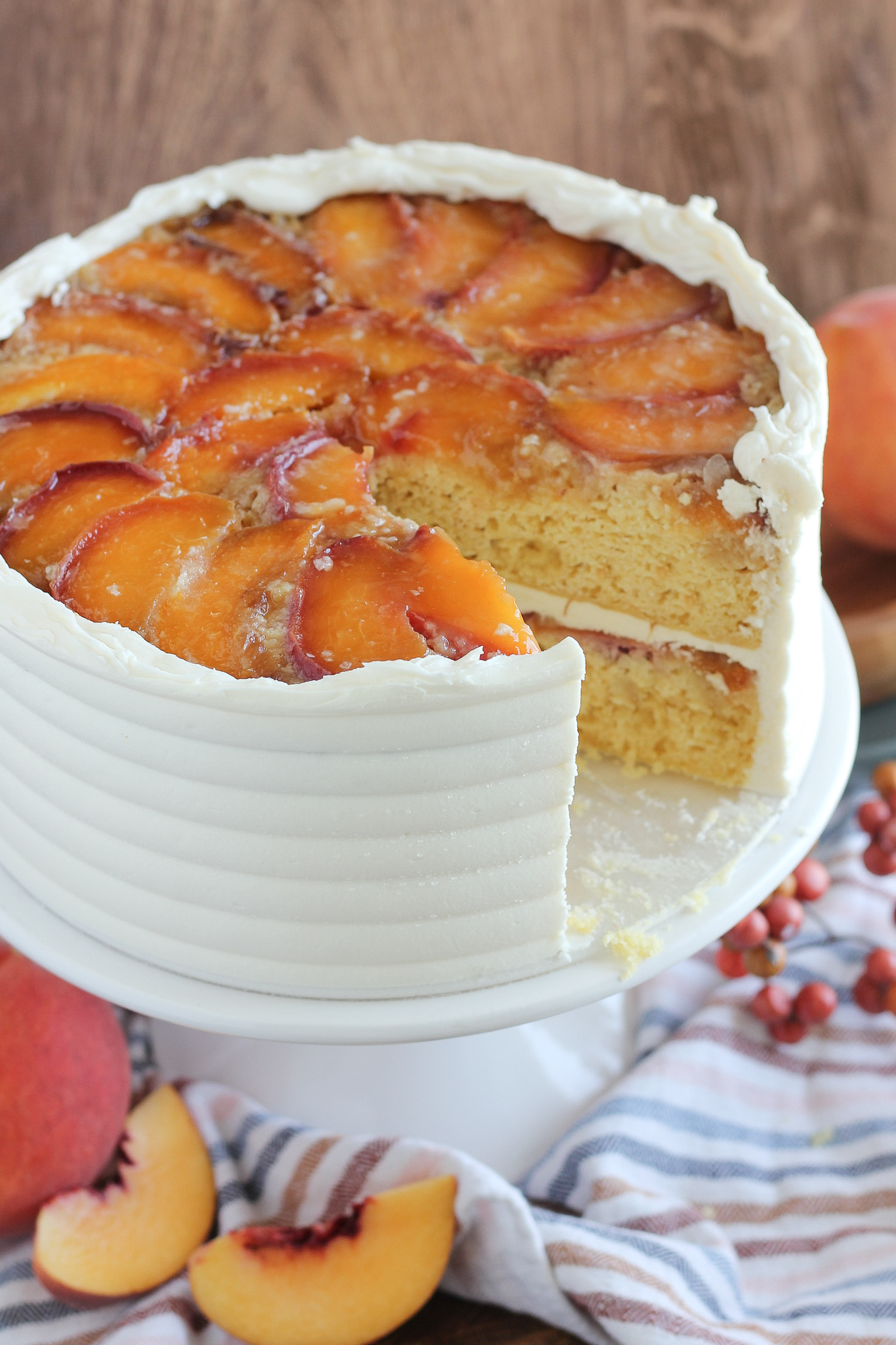 Healthy Upside Down Peach Cake in the Instant Pot - This Pilgrim Life