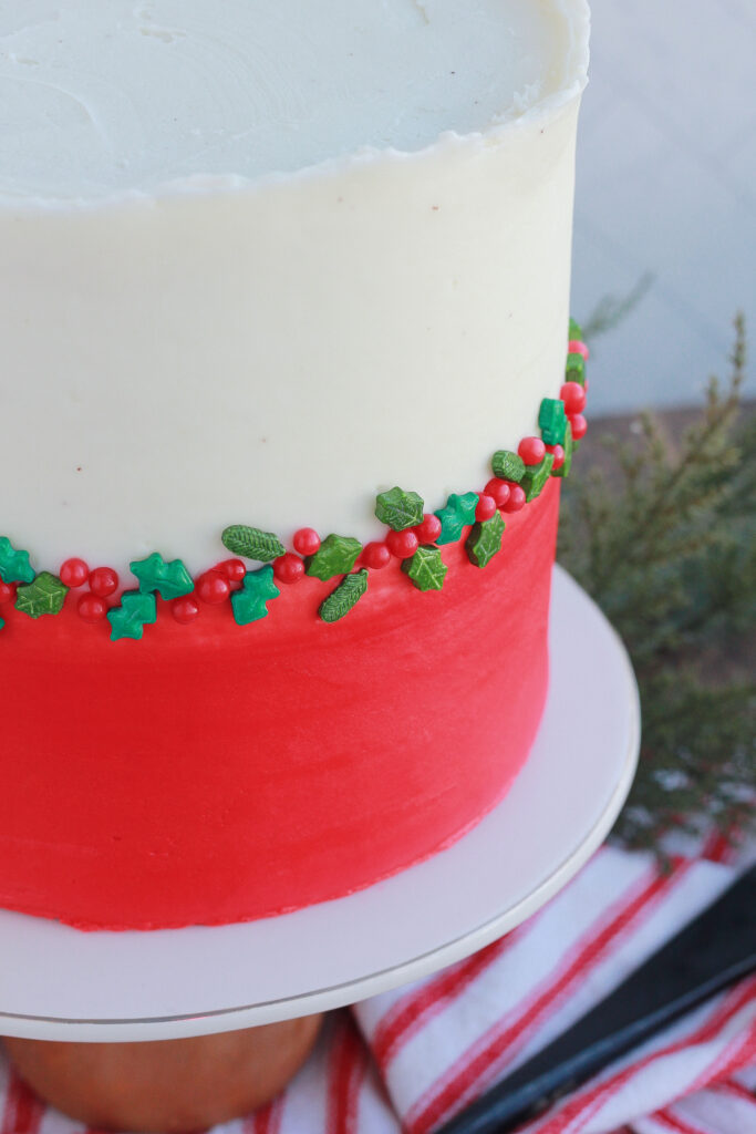 Easy Holly Leaves And Berries Sprinkle Cake Baking With Blondie Easy holly leaves and berries sprinkle cake baking with blondie