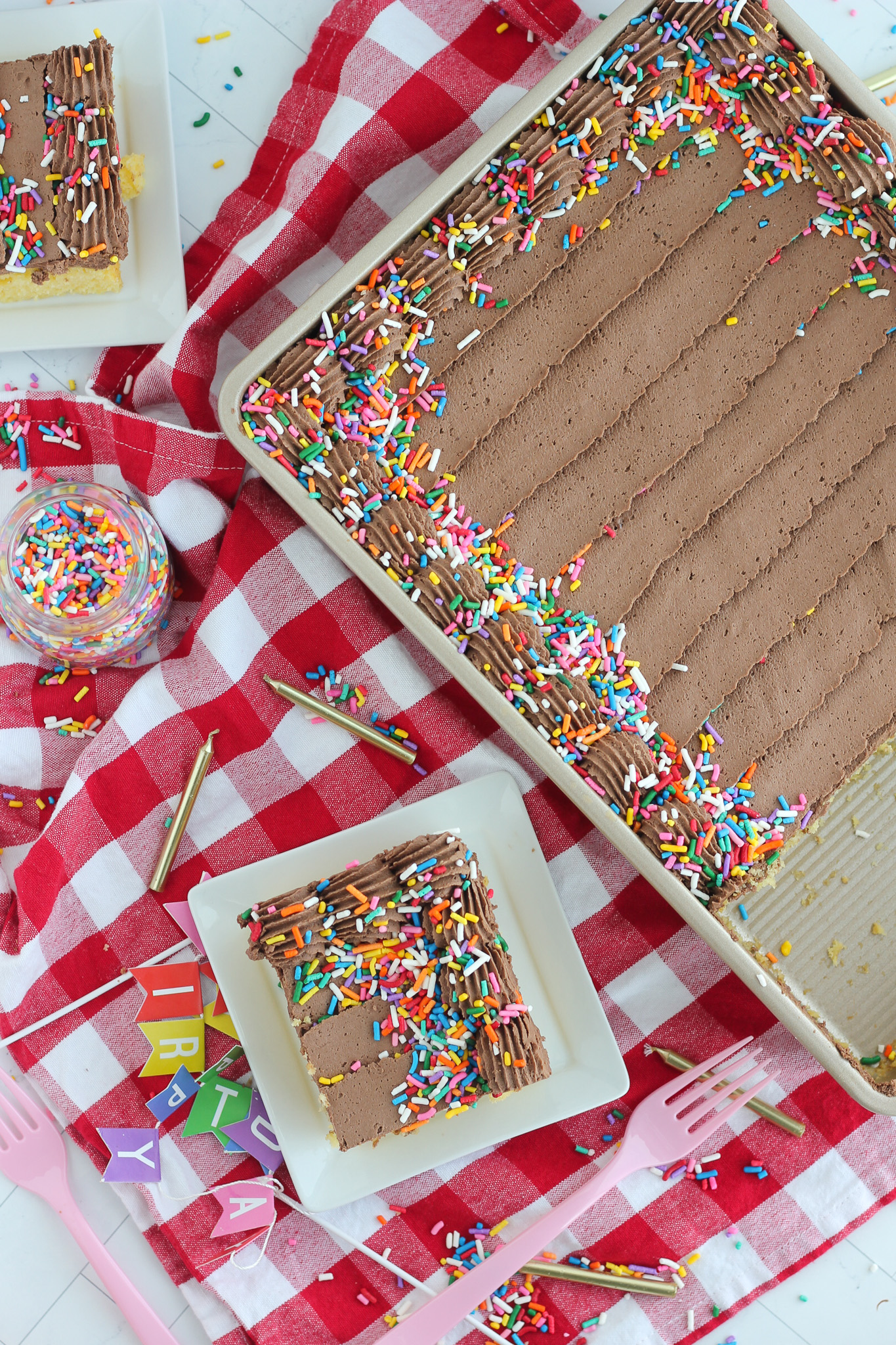 Classic Yellow Sheet Cake With Chocolate Buttercream - Baking With Blondie